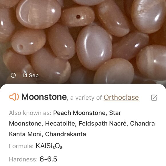 Peach Moonstone Necklace, Genuine Gemstone Adjustable Layering Choker - Picture 13 of 14